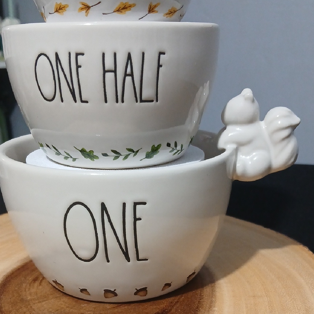 Rae Dunn Set of 4 Measuring Cups with Mini Squirrel Details NWT - Picture 2 of 7
